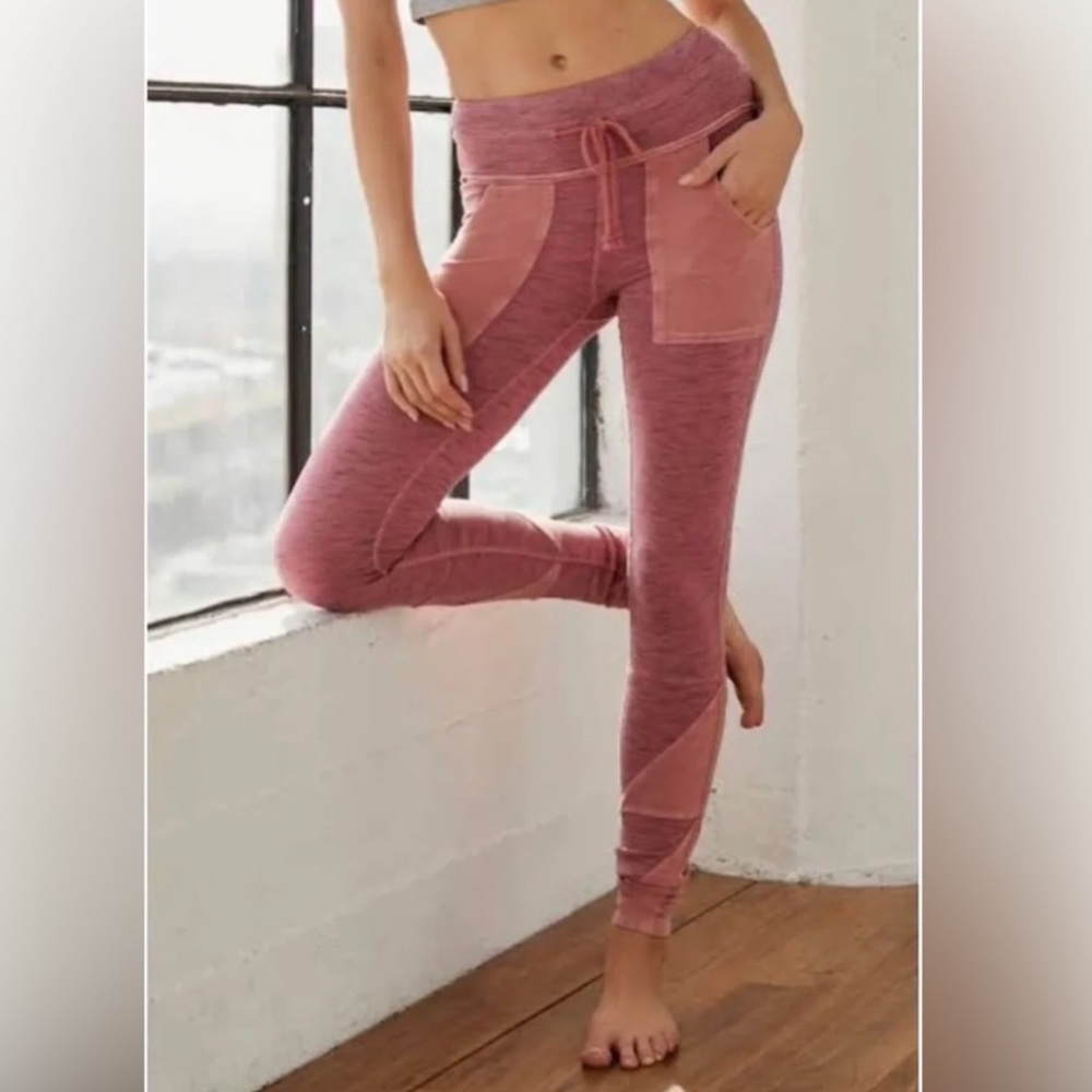 Free People Movement Kyoto High Waist Leggings Rose Pink Mauve Marled
